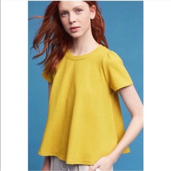 Eri & Ali Anthropologie Yellow Shirt Size Small - Picture 1 of 5